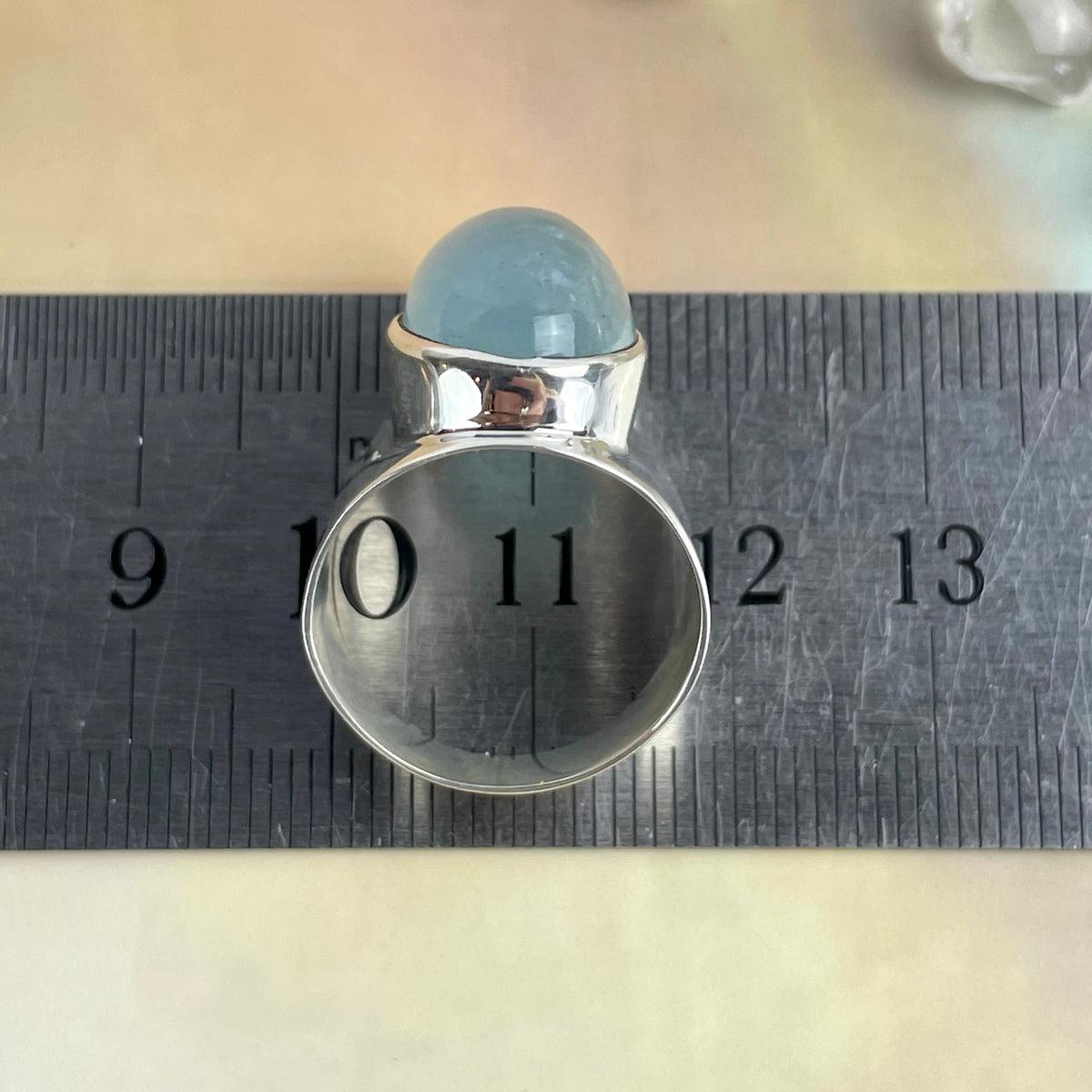 March Birthstone Silver Ring
