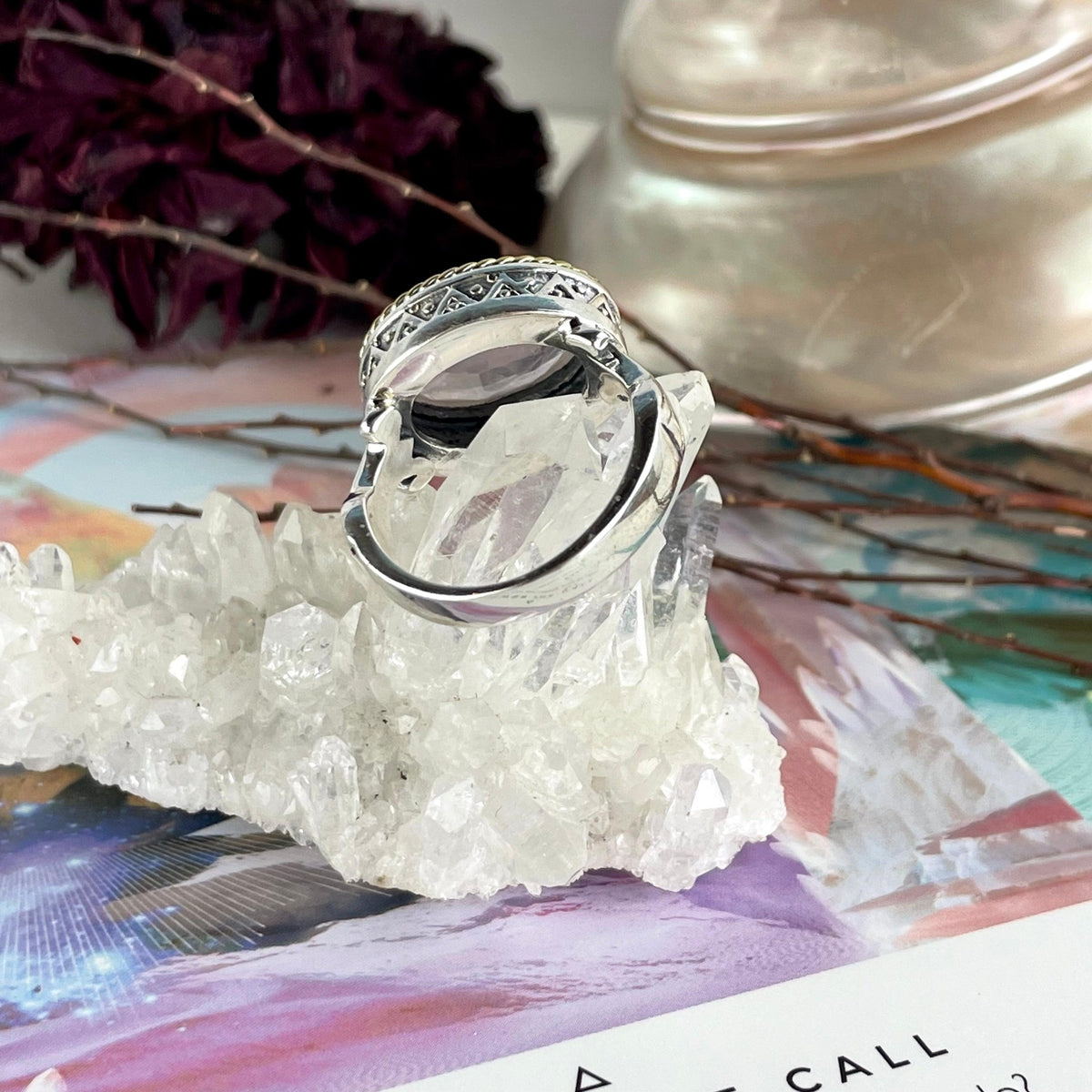 Unique Rose Quartz Ring