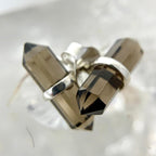 Smokey Quartz Crystal Point Studs