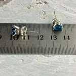 Swiss Blue Topaz Trillion Cut Stud Earrings