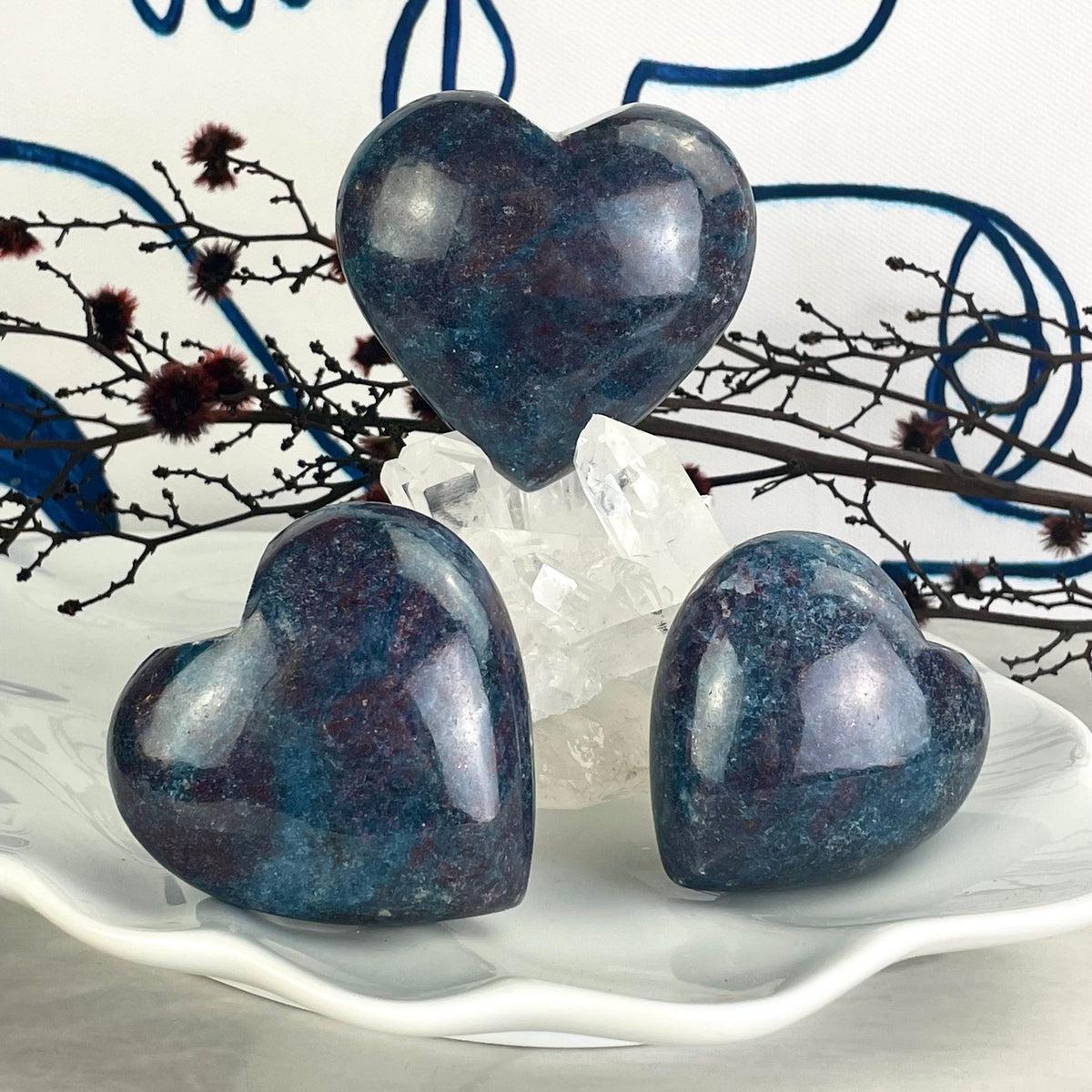 Ruby Kyanite Crystal Hearts