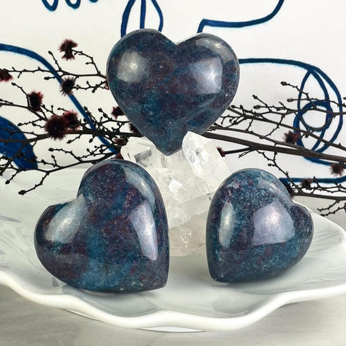 Ruby Kyanite Crystal Hearts