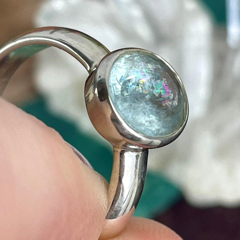 Small Band Size Aquamarine Ring