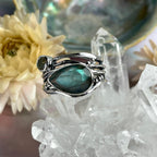 Green Labradorite Silver Ring