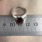 Triangle Cut Garnet Ring