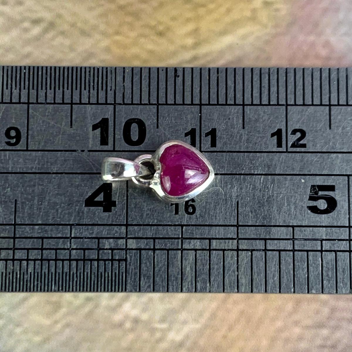 Pink Ruby Heart Pendant