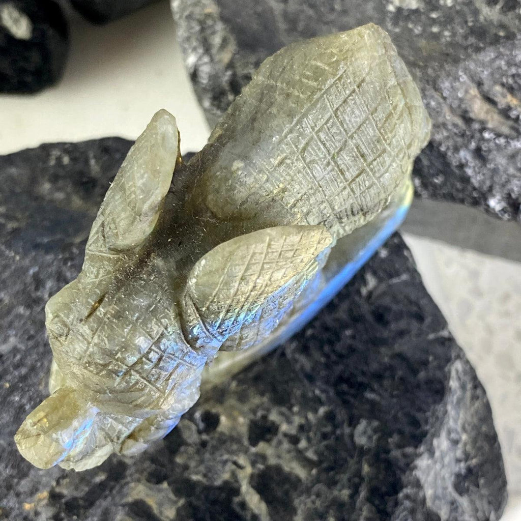 Labradorite Elephant Hand Carved Statue