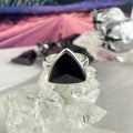 Black Crystal Silver Ring