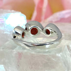 Garnet Trinity Round Brilliant Cut Ring