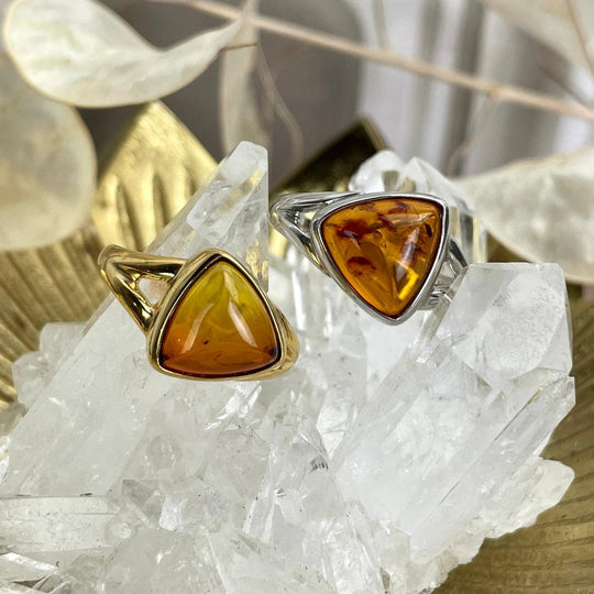 Baltic Amber Triangle Ring