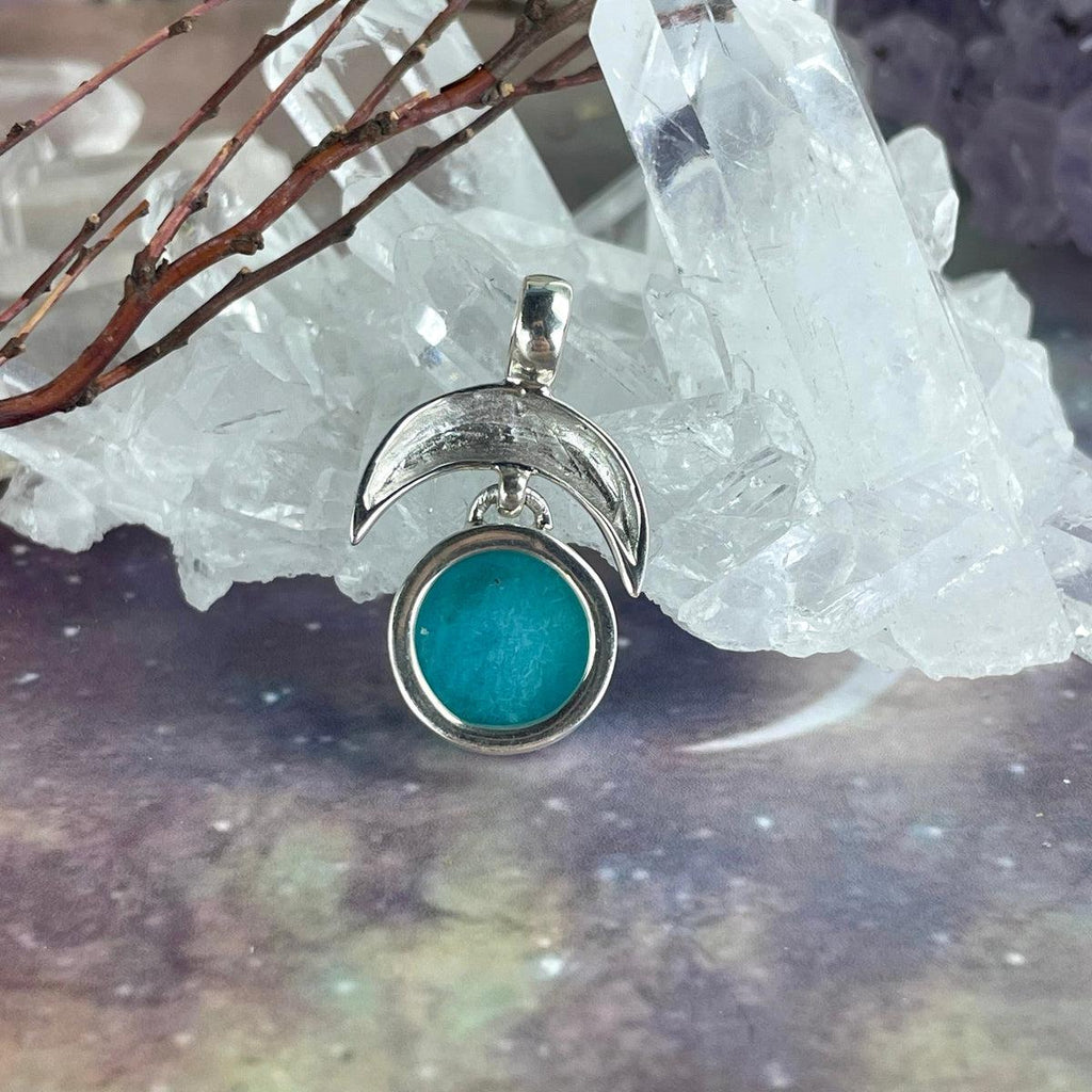 Crystal And Moon Motif Pendant