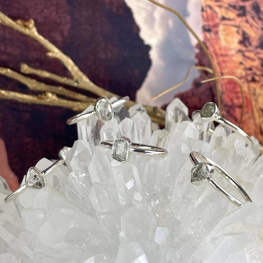 Herkimer Diamond Raw Freeform Ring