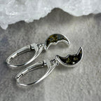 Amber Crescent Moon Earrings