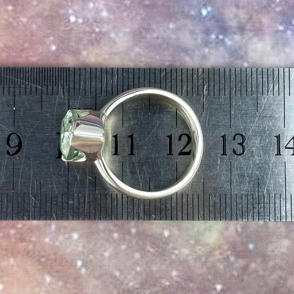 Pear Green Amethyst Ring