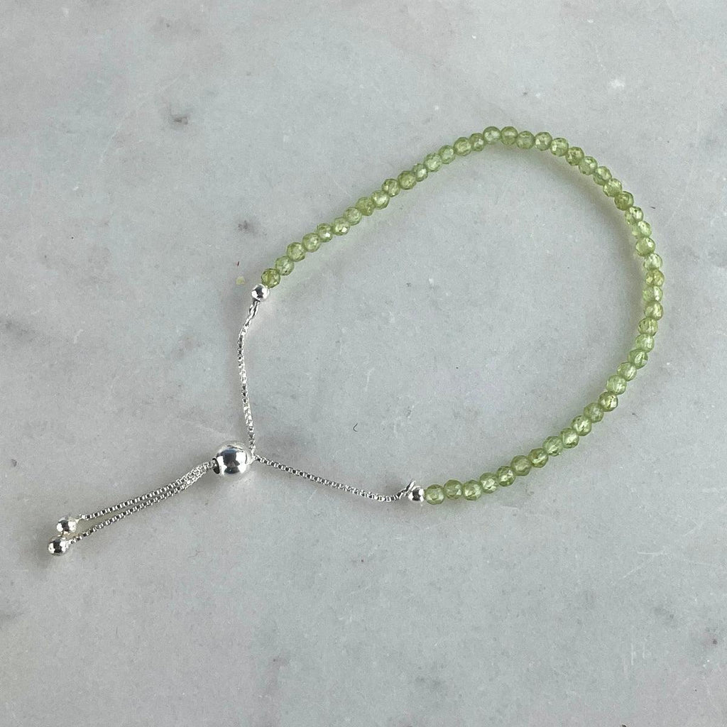 Faceted Peridot Bead Bracelet