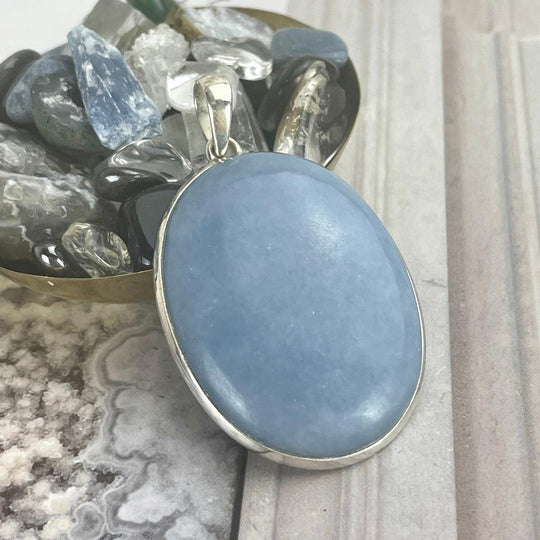 Angelite Large Oval Pendant